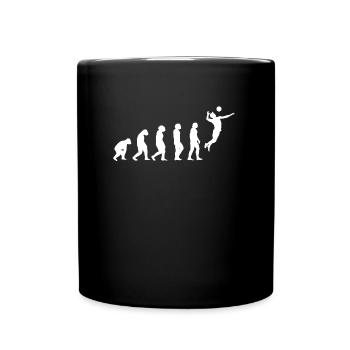 Volleyball Evolution Volleyballer Volleyballspiele - Tasse einfarbig - Schwarz - Vorne