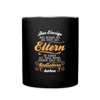 Kinder euch als Großeltern haben Werdende Oma Opa - Tasse einfarbig - Schwarz - Vorne