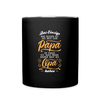 Kinder dich als Opa haben Werdender Großvater Opi - Tasse einfarbig - Schwarz - Vorne