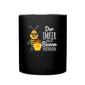 Der Imker dem die Bienen vertrauen Bienenzüchter I - Tasse einfarbig - Schwarz - Vorne