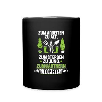 Kleingärtner Garten Rentner Hobbygärtner Geschenk - Tasse einfarbig - Schwarz - Vorne