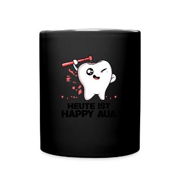 Zahnarzt Heute Ist Happy Aua Zähne Zahnmediziner Z - Tasse einfarbig - Schwarz - Vorne