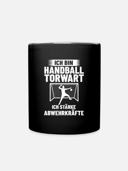 Handball Torwart Abwehrkräfte HandballDesign - Tasse einfarbig - Schwarz