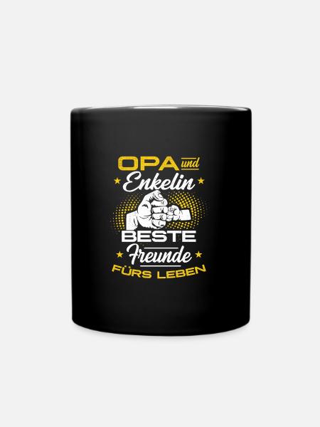 Opa Und Enkelin Beste Freunde Fürs Leben - Tasse einfarbig - Schwarz