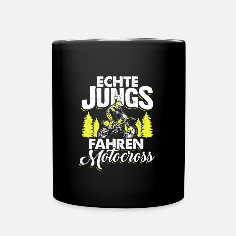 Echte Jungs Fahren Motocross Motorrad Biker Enduro - Tasse einfarbig - Schwarz