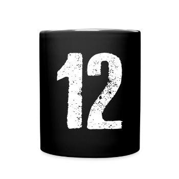 12 nombre vintage - Mug uni - noir - Devant