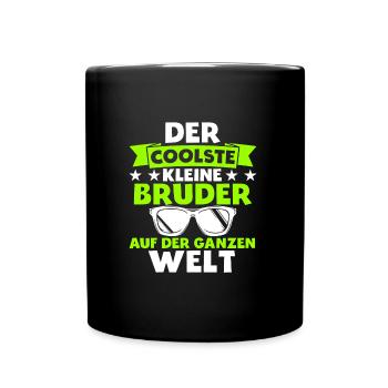 Der Coolste Kleine Bruder Auf Der Ganzen Welt Gesc - Tasse einfarbig - Schwarz - Vorne
