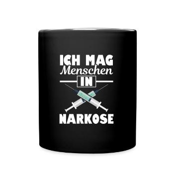 Ich Mag Menschen In Narkose Chefarzt Doktor Medizi - Tasse einfarbig - Schwarz - Vorne