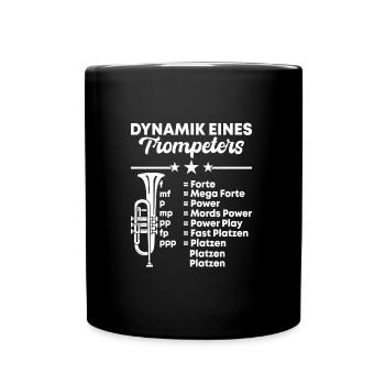 Dynamik Eines Trompeters Trompete Blasmusiker Inst - Tasse einfarbig - Schwarz - Vorne