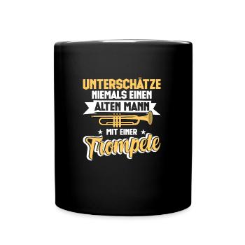Unterschätze Niemals Einen Alten Mann Mit Einer Tr - Tasse einfarbig - Schwarz - Vorne