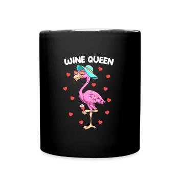 Wine Queen Wine Drinker Ladies - Full Colour Mug - black - Front
