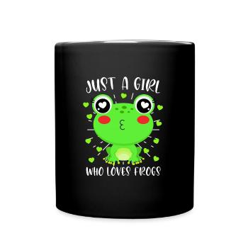 Juste une fille qui aime Frogs Girl aime la grenouille - Mug uni - noir - Devant
