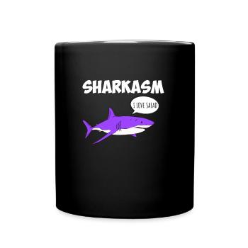 Sharkasm Sarcasme Requin Ironie Végétarien - Mug uni - noir - Devant