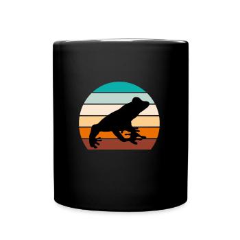 Retro Frosch Vintage Kröte Froschlurch - Tasse einfarbig - Schwarz - Vorne