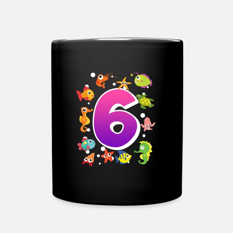 6. Geburtstag Mädchen 6 Jahre - Tasse einfarbig - Schwarz