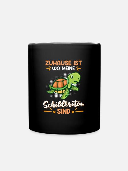 Zuhause ist wo meine Schildkröten sind Schildkröte - Tasse einfarbig - Schwarz