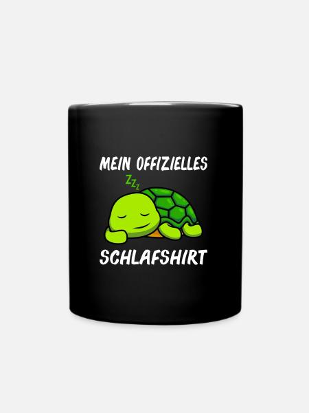 Mein offizielles Schlafshirt Schildkröte - Tasse einfarbig - Schwarz