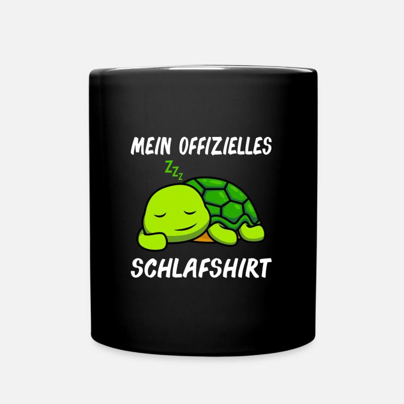 Mein offizielles Schlafshirt Schildkröte - Tasse einfarbig - Schwarz