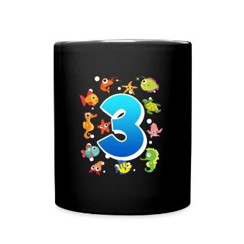 3rd birthday boy 3 years - Full Colour Mug - black - Front