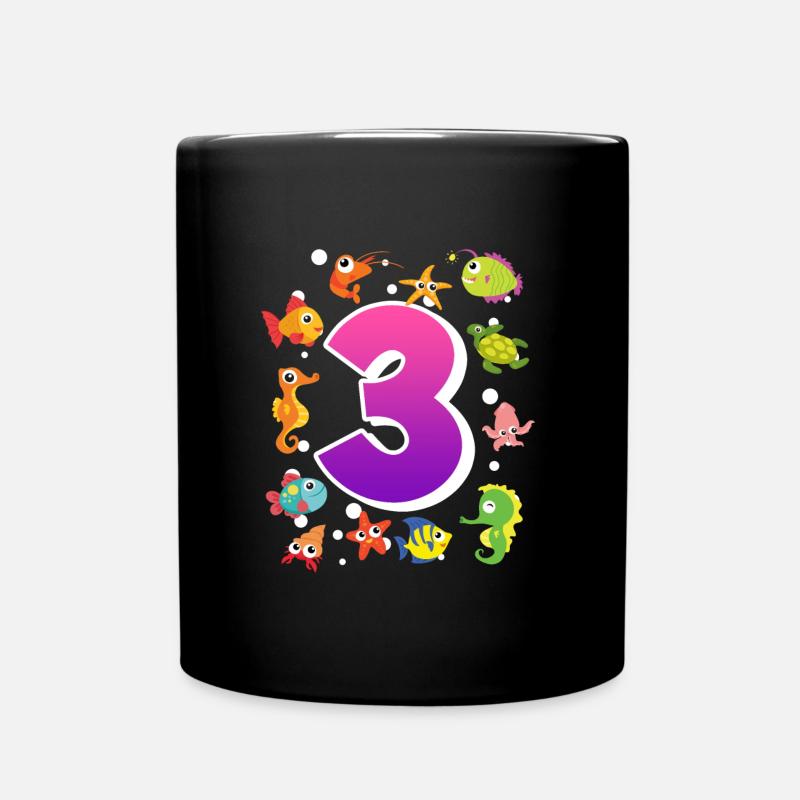 3. Geburtstag Mädchen 3 Jahre - Tasse einfarbig - Schwarz