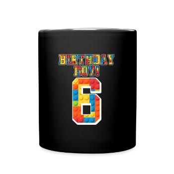 Birthday Boy I am 6 years 6th birthday - Full Colour Mug - black - Front