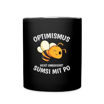 Bienen Imker Sumsi mit Po - Tasse einfarbig - Schwarz - Vorne