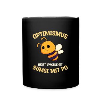 Bienen Imker Sumsi mit Po - Tasse einfarbig - Schwarz - Vorne