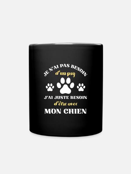 pas besoin psy chien humour chiens personnalisé - Mug uni - noir
