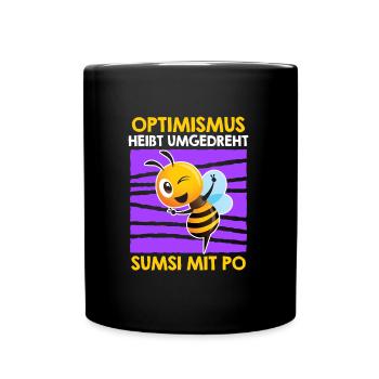 Optimism reversed means Sumsi with buttocks - Full Colour Mug - black - Front