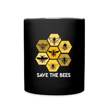 Save the Bees - Rettet die Bienen Imker - Tasse einfarbig - Schwarz - Vorne