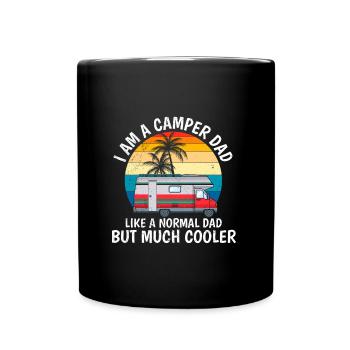 Camper papa comme papa normal juste cool camping - Mug uni - noir - Devant