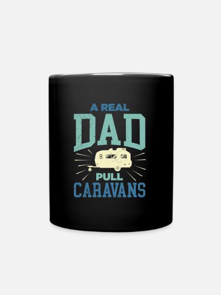Ein echter Papa zieht Wohnwagen Camper Wohnwagen - Tasse einfarbig - Schwarz