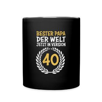 Bester Papa jetzt in Version 40 Papa Geburtstag 40 - Tasse einfarbig - Schwarz - Vorne