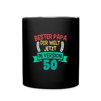 50. Geburtstag Papa 50 Jahre - Tasse einfarbig - Schwarz - Vorne