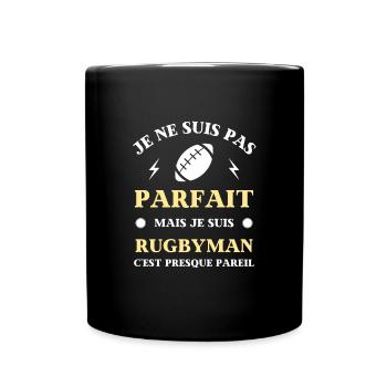 pas parfait rugby homme humour rugbyman cadeau - Mug uni - noir - Devant