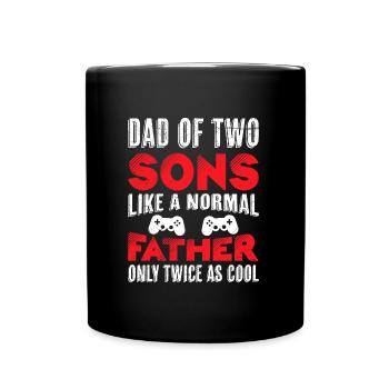 Dad 2 sons 2 children - Full Colour Mug - black - Front