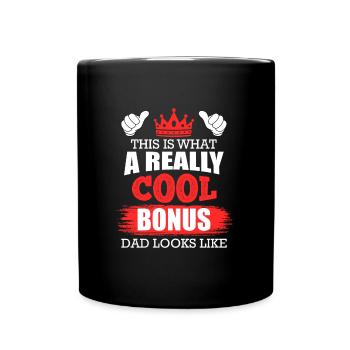So sieht ein richtig cooler Bonus Papa aus - Tasse einfarbig - Schwarz - Vorne