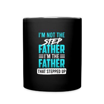 Stiefvater Spruch Bonus Papa Bonus Vater - Tasse einfarbig - Schwarz - Vorne