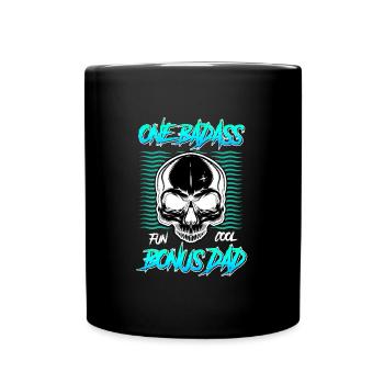 Bonus Papa Stiefvater - Tasse einfarbig - Schwarz - Vorne