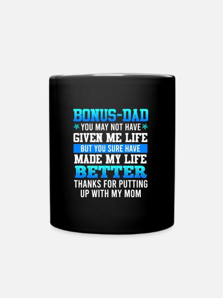 Danke Bonus-dad Stiefvater Dankbarkeit Patchwork - Tasse einfarbig - Schwarz