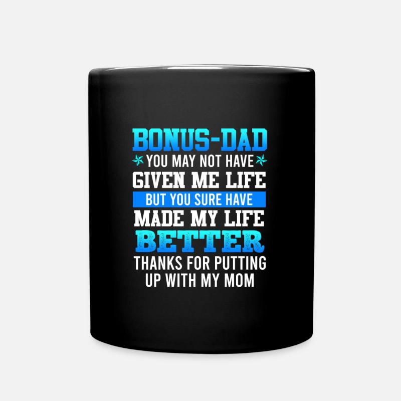 Danke Bonus-dad Stiefvater Dankbarkeit Patchwork - Tasse einfarbig - Schwarz