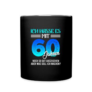 Papa 60. Geburtstag Herren 60 Jahre Männer - Tasse einfarbig - Schwarz - Vorne