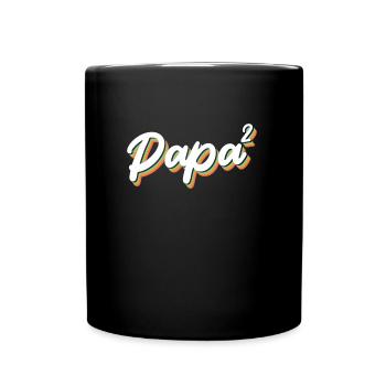 Papa 2 Kinder 2 Töchter 2 Söhne Vater - Tasse einfarbig - Schwarz - Vorne