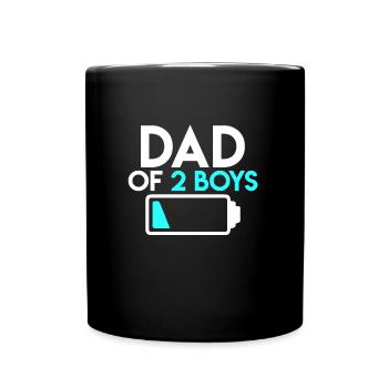 Dad 2 sons Father 2 children - Full Colour Mug - black - Front