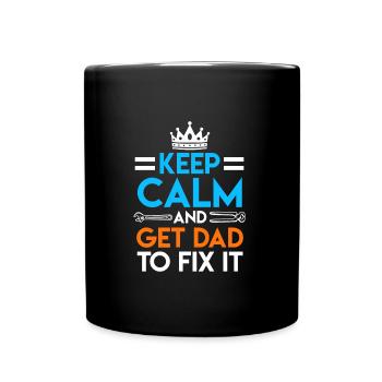 Get Dad to fix it Papa fixes the - Full Colour Mug - black - Front