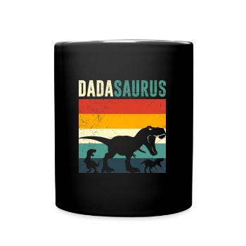 Vintage Papa Saying Dadasaurus Papasururs - Full Colour Mug - black - Front