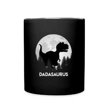 Papasaurus Papa Vater - Tasse einfarbig - Schwarz - Vorne