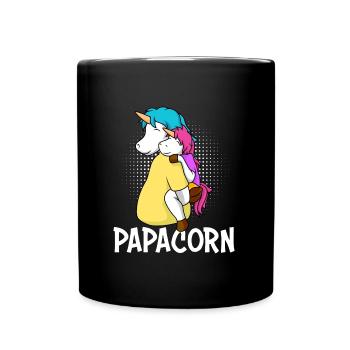 Papacorn Père Licorne Fille Papa - Mug uni - noir - Devant