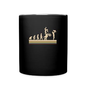Biker Papa Evolution Motocross Motorradfahrer - Tasse einfarbig - Schwarz - Vorne