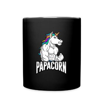Papacorn Unicorn Father-to-be Dad - Full Colour Mug - black - Front